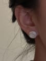 thumb 925 Sterling Silver Carnelian Geometric Vintage Stud Earring 1
