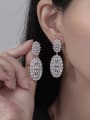 thumb 925 Sterling Silver Cubic Zirconia Geometric Statement Cluster Earring 1