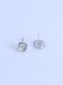 thumb 925 Sterling Silver 18K White Gold Plated Round Earring Setting Stone size: 6*6mm 0