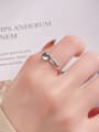 thumb 925 Sterling Silver Square Heart Vintage Band Ring 1