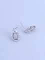 thumb 925 Sterling Silver 18K White Gold Plated Geometric Earring Setting Stone size: 5*7mm 2