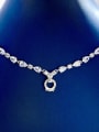 thumb 925 Sterling Silver Cubic Zirconia Pear Shaped Luxury Necklace 0