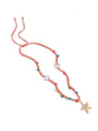 thumb Alloy Shell Cotton Beads Rope  Star Hand-Woven Artisan Lariat Necklace 0