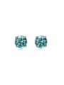 thumb 925 Sterling Silver High Carbon Diamond Square Luxury Stud Earring 2