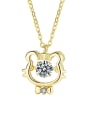 thumb 925 Sterling Silver Cubic Zirconia Tiger Cute Necklace 0