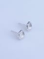 thumb 925 Sterling Silver 18K White Gold Plated Hexagon Earring Setting Stone size: 6*6mm 2
