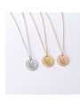 thumb Stainless steel Round Butterfly Minimalist Necklace 1