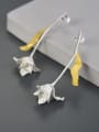 thumb 925 Sterling Silver long-leaf tulip literary and fresh Artisan Drop Earring 1