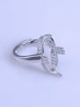 thumb 925 Sterling Silver 18K White Gold Plated Geometric Ring Setting Stone size: 10*20mm 2