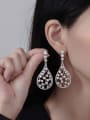 thumb 925 Sterling Silver Cubic Zirconia Water Drop Statement Cluster Earring 1