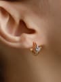 thumb 925 Sterling Silver Rhinestone Irregular Minimalist Stud Earring 2