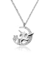 thumb 925 Sterling Silver Cubic Zirconia Moon Cute Necklace 0
