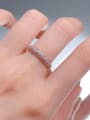 thumb 925 Sterling Silver Cubic Zirconia Geometric Dainty Cocktail Ring 1