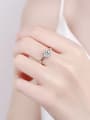 thumb 925 Sterling Silver Moissanite Flower Dainty Band Ring 1
