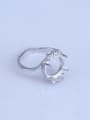 thumb 925 Sterling Silver 18K White Gold Plated Oval Ring Setting Stone size: 8*10 9*11 10*12MM 1