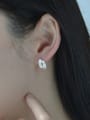 thumb 925 Sterling Silver Irregular Minimalist Multilayer Line Stud Earring 1