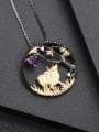 thumb 925 Sterling Silver Natural Stone Zodiac Cow Ethnic Necklace 1