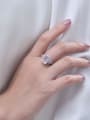 thumb 925 Sterling Silver High Carbon Diamond Geometric Luxury Band Ring 1