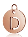 thumb Stainless steel 18K Rose Gold Plated Letter Charm Diameter : 12 mm 0