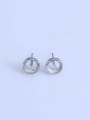 thumb 925 Sterling Silver 18K White Gold Plated Round Earring Setting Stone size: 7*7mm 6*6mm 2