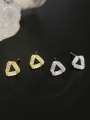 thumb 925 Sterling Silver Cubic Zirconia Triangle Minimalist Stud Earring 0