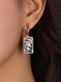 thumb 925 Sterling Silver Rectangle Vintage Huggie Earring 1