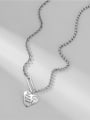 thumb 925 Sterling Silver Bead Chain  Vintage Heart  Letter Pendant Necklace 2