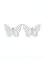 thumb 925 Sterling Silver Cubic Zirconia Butterfly Luxury Cluster Earring 0