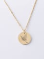 thumb Stainless steel Round Butterfly Minimalist Necklace 0
