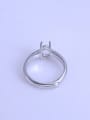 thumb 925 Sterling Silver 18K White Gold Plated Oval Ring Setting Stone size: 6*8mm 3