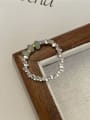thumb 925 Sterling Silver Natural Stone Geometric Dainty Bead Ring 2