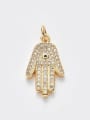 thumb Copper Alloy Plated White Cubic Zirconia Hand Charm Height : 12 mm , Width: 23 mm 0
