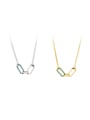thumb 925 Sterling Silver Cubic Zirconia Geometric Minimalist Necklace 0