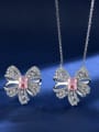 thumb 925 Sterling Silver High Carbon Diamond Butterfly Luxury Necklace 2