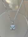 thumb 925 Sterling Silver Cubic Zirconia White Geometric Dainty Necklace 2