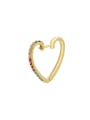 thumb Brass Rhinestone Heart Dainty Stud Earring 0