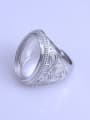 thumb 925 Sterling Silver 18K White Gold Plated Geometric Ring Setting Stone size: 16*22mm 1