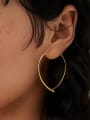 thumb 925 Sterling Silver Geometric Line Minimalist Hook Earring 1
