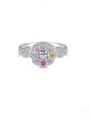 thumb 925 Sterling Silver Cubic Zirconia Flower Dainty Band Ring 0
