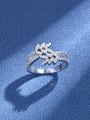 thumb 925 Sterling Silver Cubic Zirconia Leaf Luxury Band Ring 0