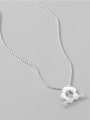 thumb 925 Sterling Silver Flower Minimalist  Bead Chain Necklace 3