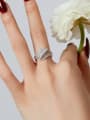 thumb 925 Sterling Silver Cubic Zirconia Geometric Dainty Stackable Ring 2