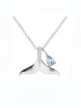 thumb 925 Sterling Silver Natural  Topaz WhaleTail  Minimalist Necklace 0