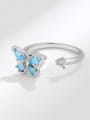 thumb 925 Sterling Silver Cubic Zirconia Butterfly Minimalist Band Ring 2