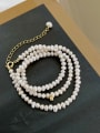 thumb 925 Sterling Silver Freshwater Pearl Geometric Dainty Beaded Necklace 2