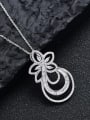 thumb 925 Sterling Silver Cubic Zirconia Hollow  Flower Luxury Necklace 0