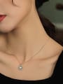 thumb 925 Sterling Silver Imitation Pearl Round Dainty Necklace 1