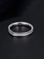 thumb 925 Sterling Silver Cubic Zirconia Irregular V Shape Minimalist Band Ring 0