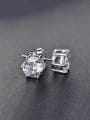 thumb 925 Sterling Silver High Carbon Diamond Hexagon Luxury Cluster Earring 1
