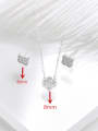 thumb 925 Sterling Silver Cubic Zirconia Minimalist Flower  Earring and Necklace Set 4